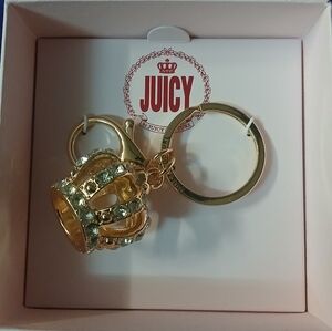 Juicy By Juicy Couture Gold Tone Crown Key Chain